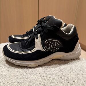 Chanel Trainers in size 39.5 Black and White Sneakers